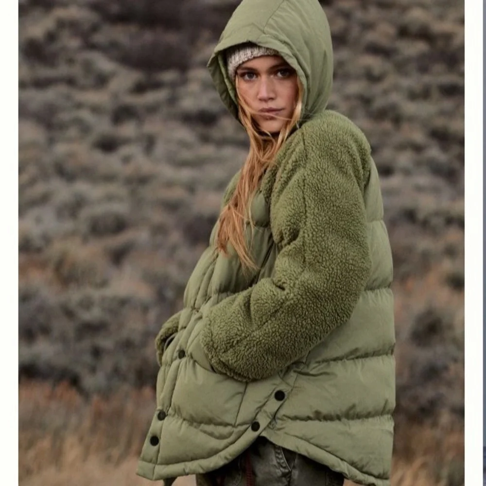 ONLY ONE LEFT!  NWT Anthropologie Oversized Puffer Coat. Moss color - Picture 11 of 11